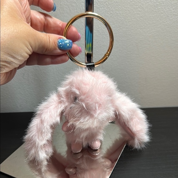 Pink Fluffy Keychain Accessory - Picture 2 of 4